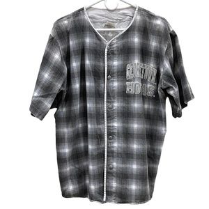 Vintage 90s C Competitor Brand Georgetown Hoyas Sport Jersey Cotton Plaid SZ L